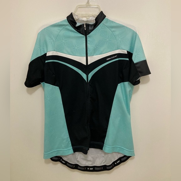 Cycling Shirt by Specialized RBX Comp Black and Aqua, deflect UV, Semi form fit - Picture 1 of 16